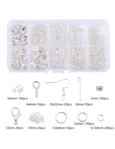 Kit 710 pièces pour création de bijoux - Argent