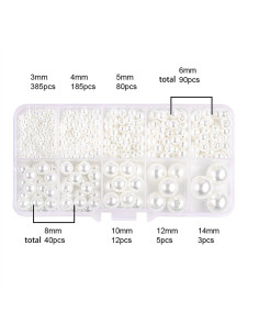 Coffret 800 perles nacrés - Blanc