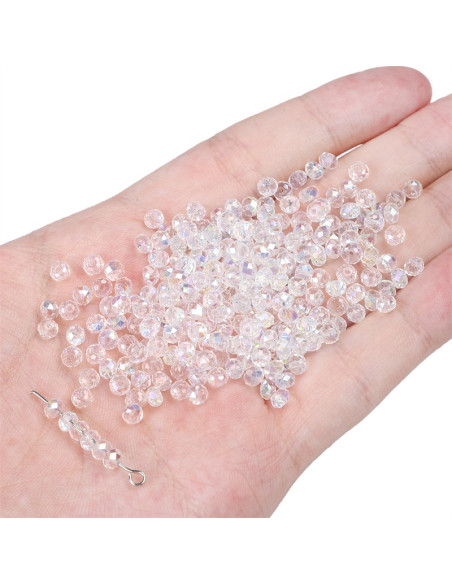 Sachet de 30 perles cristal 4 x 3 mm