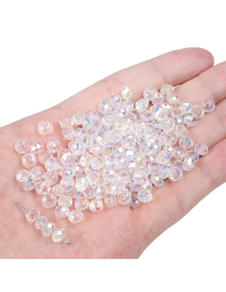 Sachet de 20 perles cristal 6 x 4 mm