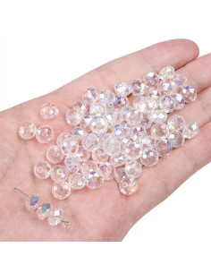Sachet de 10 perles cristal 8x5 mm