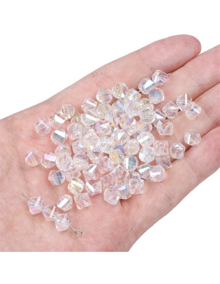 Sachet de 10 perles diamant cristal 8x6 mm