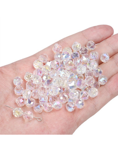 Sachet de 10 perles cristal 8 mm