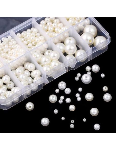 Coffret 800 perles nacrés - Ivoire