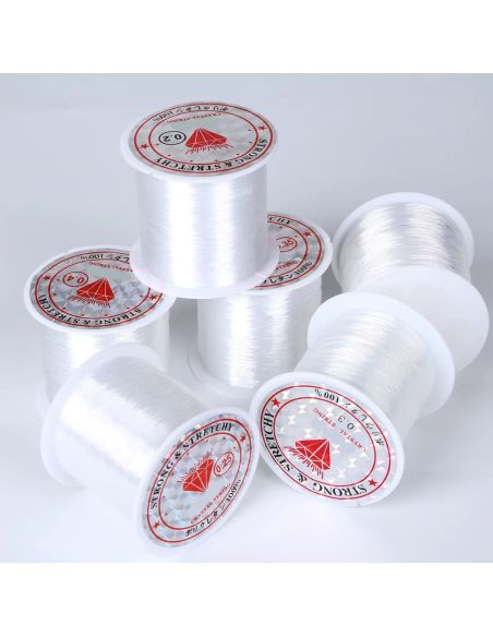 Fil de perles en plastique 0,45 mm - Transparent