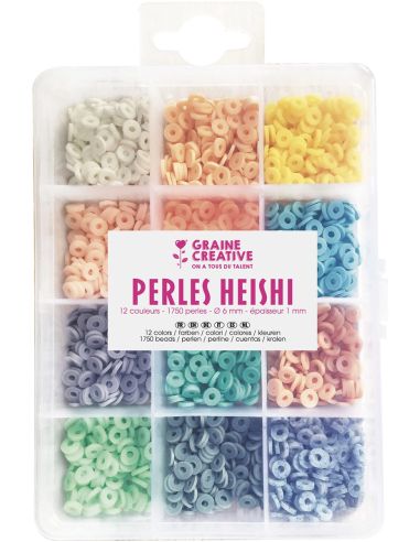 Coffret de 1750 perles Heishi - Pastel