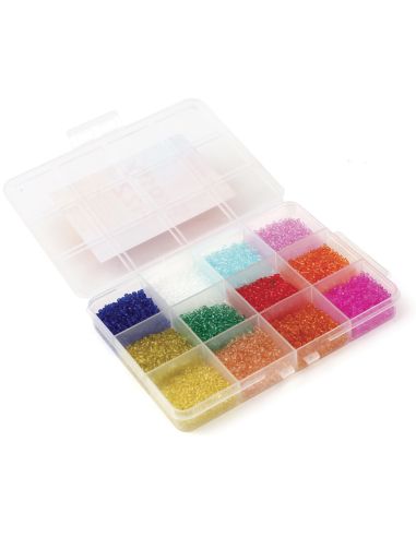 Coffret de 12 coloris de perles de rocailles 2 mm - Acid Candy