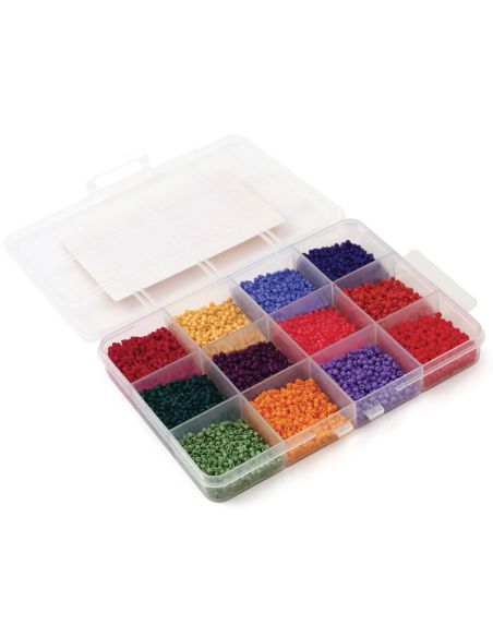Coffret de 12 coloris de perles de rocailles 2 mm - Spice Market