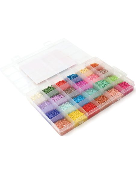 Coffret de 24 coloris de perles de rocailles 2 mm - Rainbow Gelato