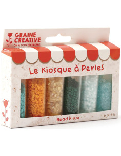 Le kiosque à perles 6 coloris de perles de rocailles 2 mm - Lagon