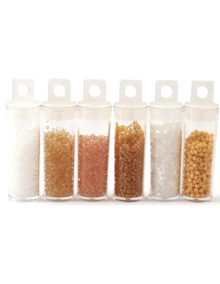 Le kiosque à perles 6 coloris de perles de rocailles 2 mm - Coquillage