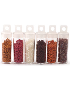 Le kiosque à perles 6 coloris de perles de rocailles 2 mm - Chai latte 2