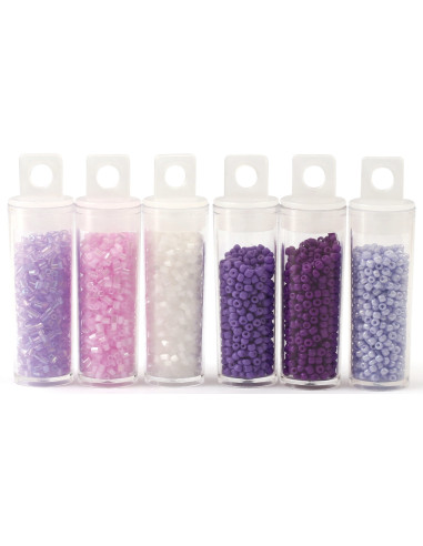 Le kiosque à perles 6 coloris de perles de rocailles 2 mm - Lavender limonade