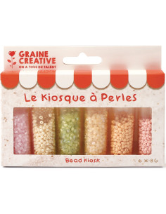 Le kiosque à perles 6 coloris de perles de rocailles 2 mm - Mochi glaces 2
