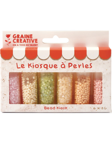 Le kiosque à perles 6 coloris de perles de rocailles 2 mm - Mochi glaces