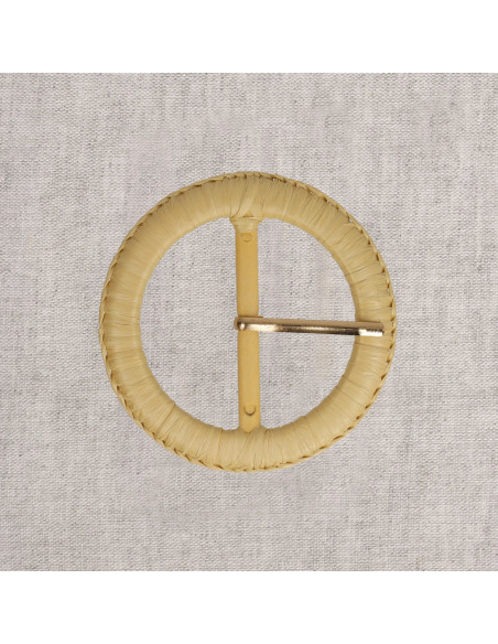 Boucle de ceinture ronde aspect fibre naturelle lisse – 5 cm