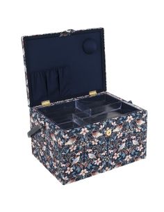 Boite à couture avec broderie - Oiseaux en fleurs 2