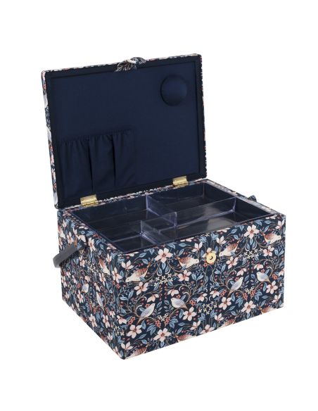 Boite à couture avec broderie - Oiseaux en fleurs