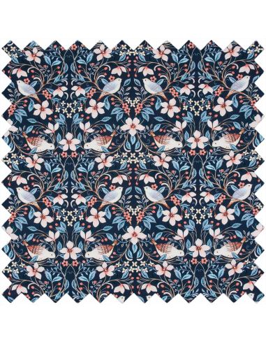 Boite à couture avec broderie - Oiseaux en fleurs