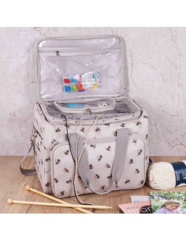 Sac de rangement pour tricot et crochet - Abeille