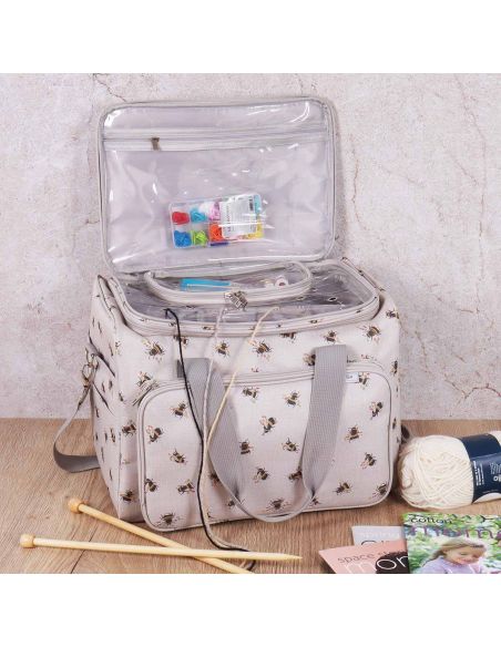 Sac de rangement pour tricot et crochet - Abeille