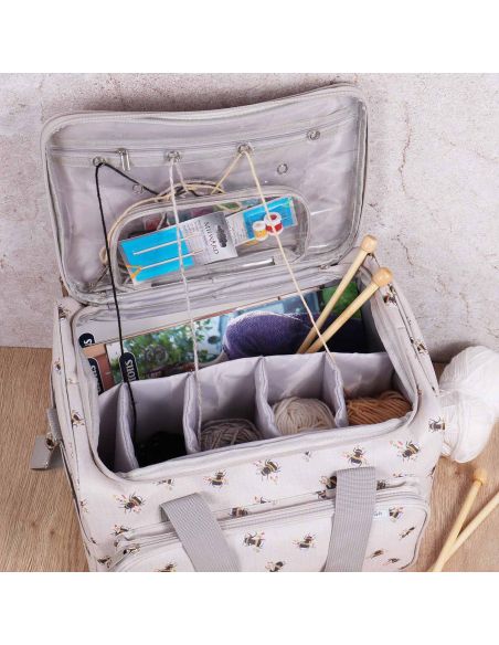 Sac de rangement pour tricot et crochet - Abeille