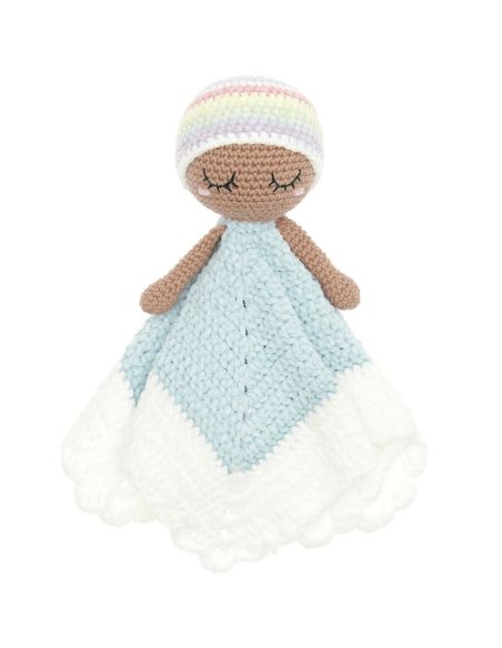 Kit crochet doudou couverture - Arc-en-ciel pastel