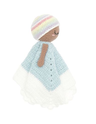 Kit crochet doudou couverture - Arc-en-ciel pastel