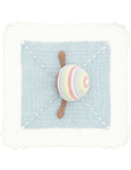 Kit crochet doudou couverture - Arc-en-ciel pastel