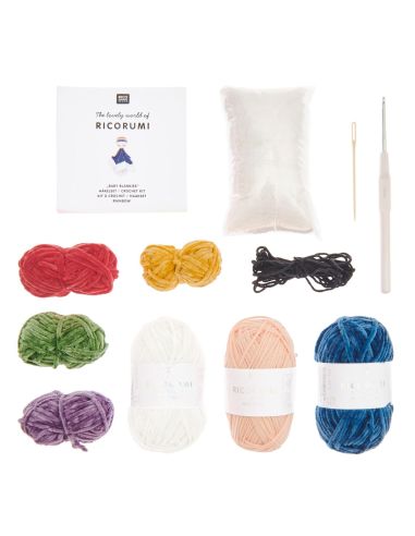 Kit crochet doudou couverture - Arc-en-ciel