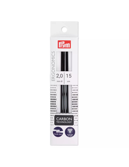 Aiguilles à tricoter à 2 pointes carbone Prym Ergonomics