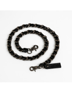 Bandoulière entrelacée cuir et métal Muud Caja small - Noir