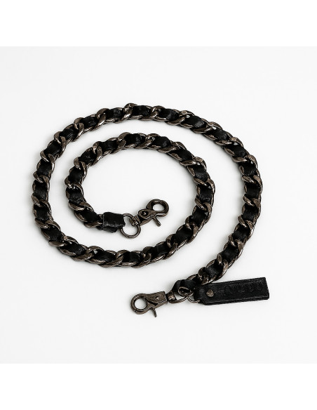 Bandoulière entrelacée cuir et métal Muud Caja small - Noir