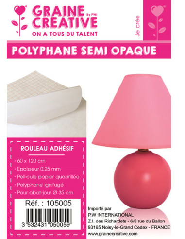 Rouleau polyphane adhésif quadrillé - Semi opaque