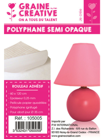 Rouleau polyphane adhésif quadrillé - Semi opaque