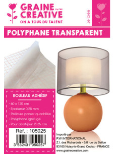 Rouleau polyphane adhésif quadrillé - Transparent