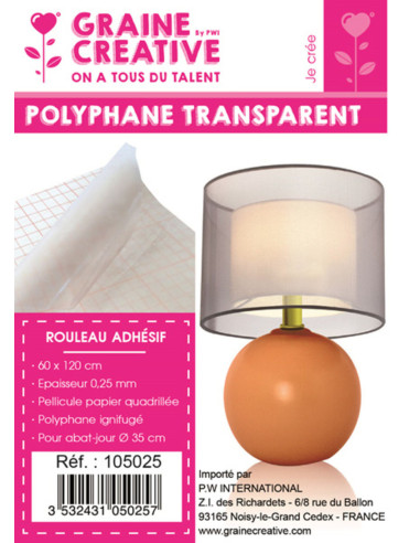 Rouleau polyphane adhésif quadrillé - Transparent