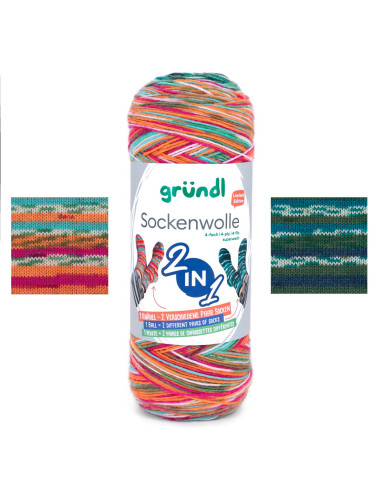 Laine à chaussettes Hot Socks color Gründl