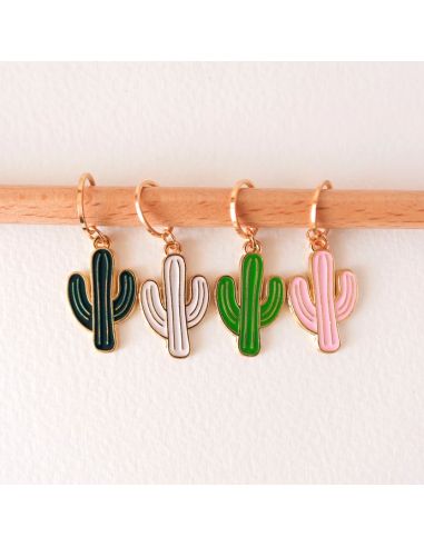 Lot de 4 anneaux marqueurs de maille - Cactus