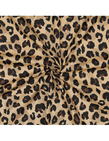 Tissu voile de coton animal - Camel