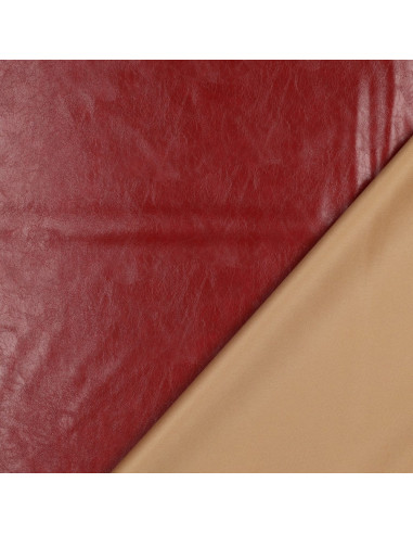 Tissu simili stretch brillant pour habillement - Rouge