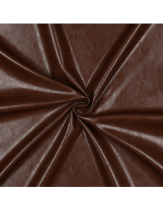 Tissu simili stretch brillant pour habillement - Marron