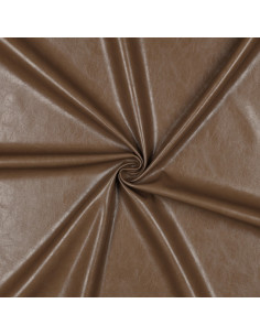 Tissu simili stretch brillant pour habillement - Sépia