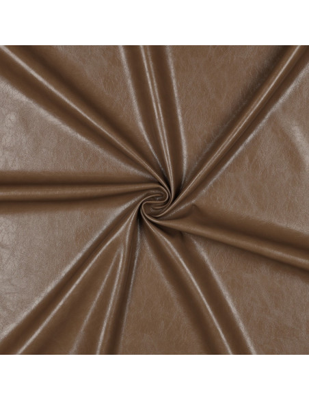 Tissu simili stretch brillant pour habillement - Sépia