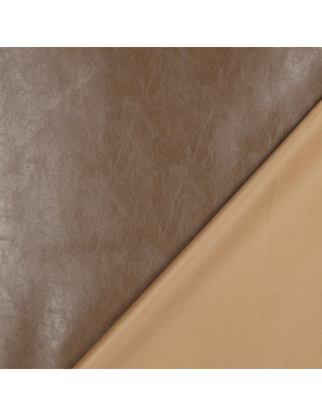 Tissu simili stretch brillant pour habillement - Sépia