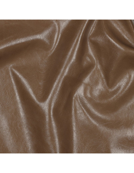 Tissu simili stretch brillant pour habillement - Sépia