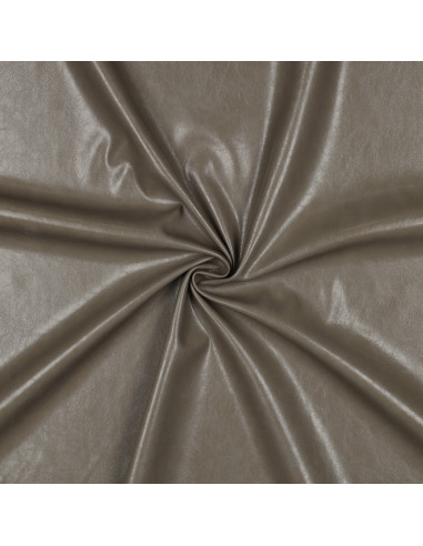 Tissu simili stretch brillant pour habillement - Taupe