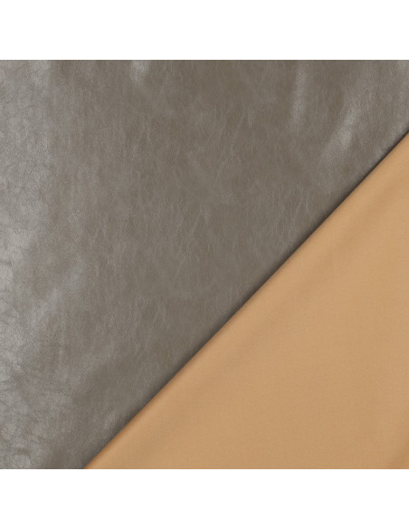 Tissu simili stretch brillant pour habillement - Taupe