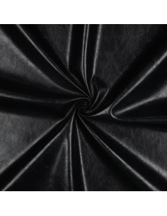 Tissu simili stretch brillant pour habillement - Noir