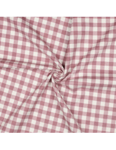 Tissu flanelle grands carreaux - Mauve et écru